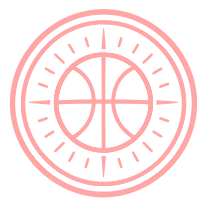 Basketball Compass Badge Logo #ffa6a6