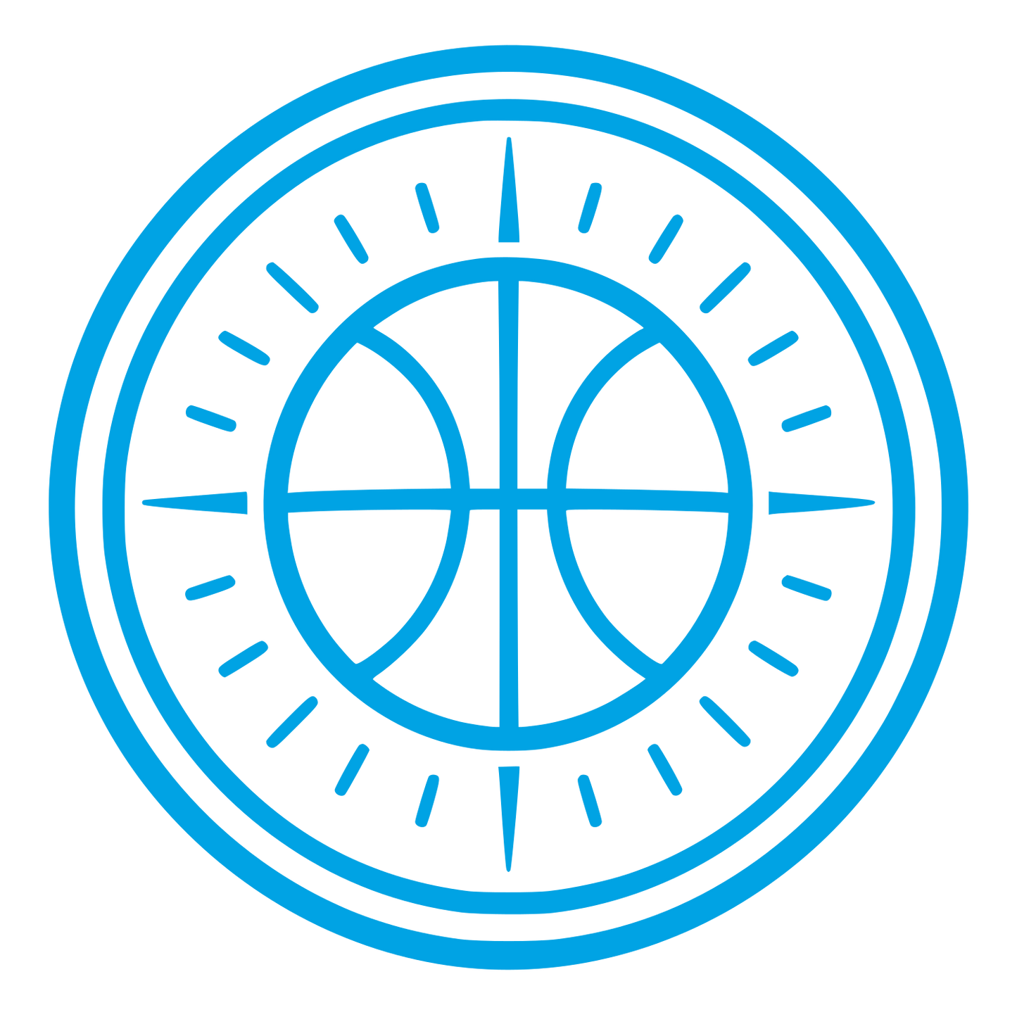 Basketball Compass Badge Logo #00a3e4