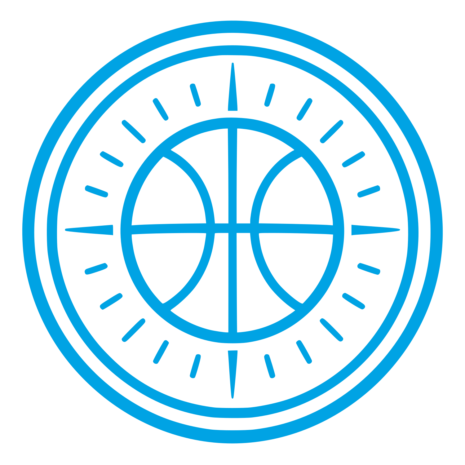 Basketball Compass Badge Logo #00a3e4