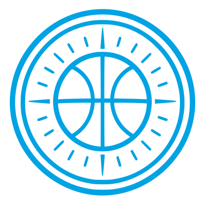 Basketball Compass Badge Logo #00a3e4
