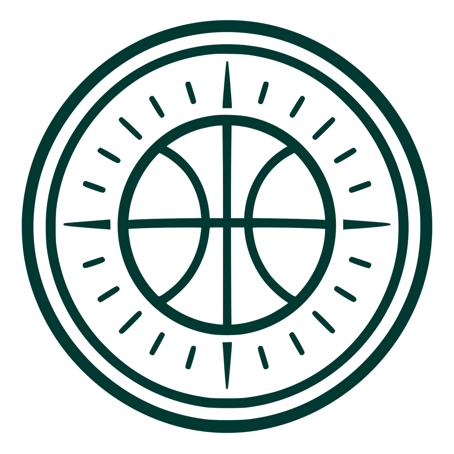 Basketball Compass Badge Logo #003932