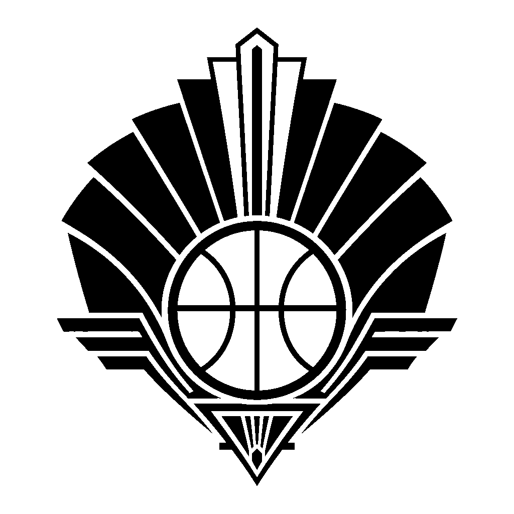 Art Deco Basketball Emblem Logo