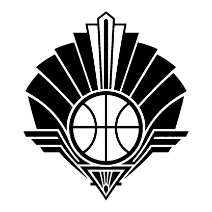 Art Deco Basketball Emblem Logo
