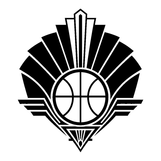 Art Deco Basketball Emblem Logo