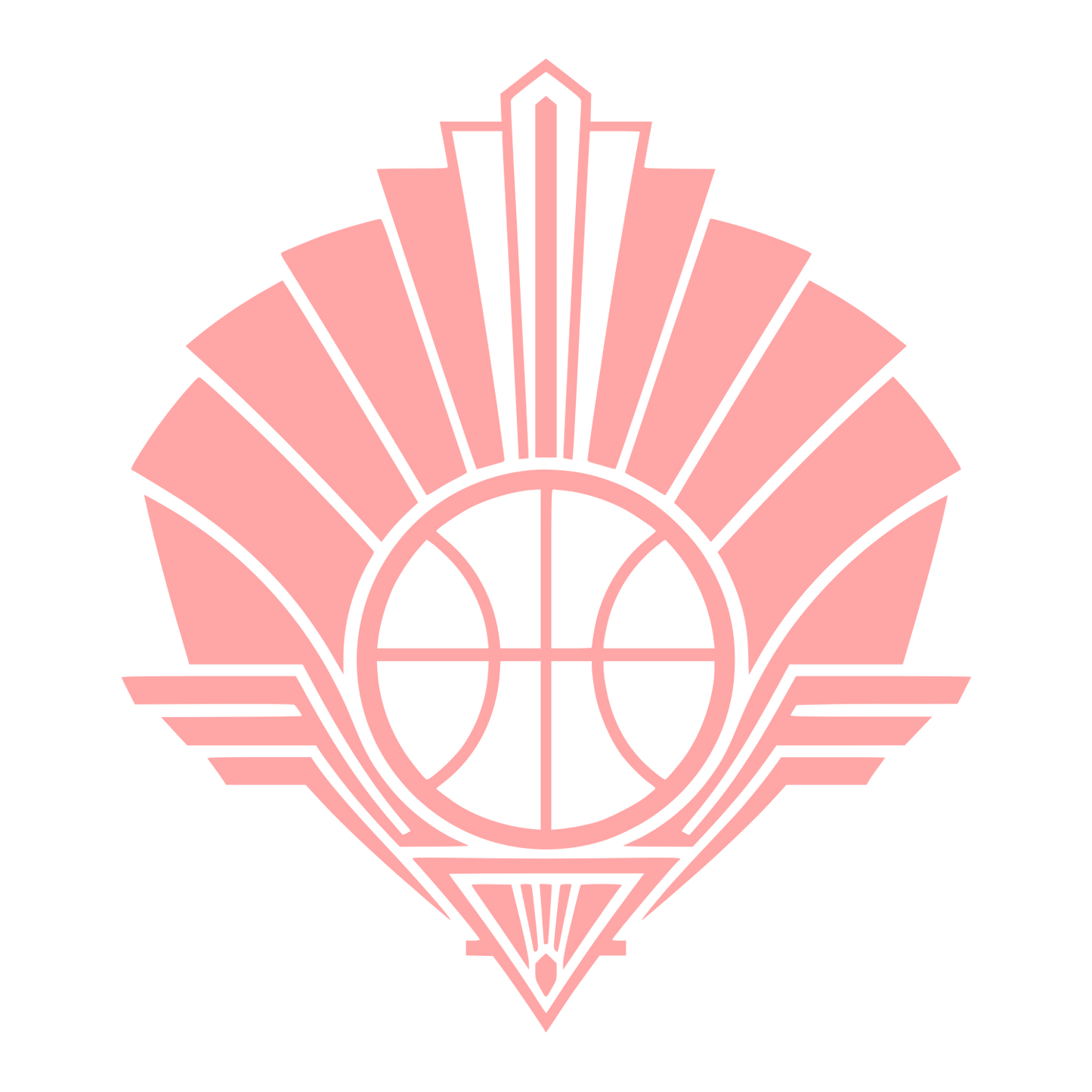 Art Deco Basketball Emblem Logo #ffa6a6