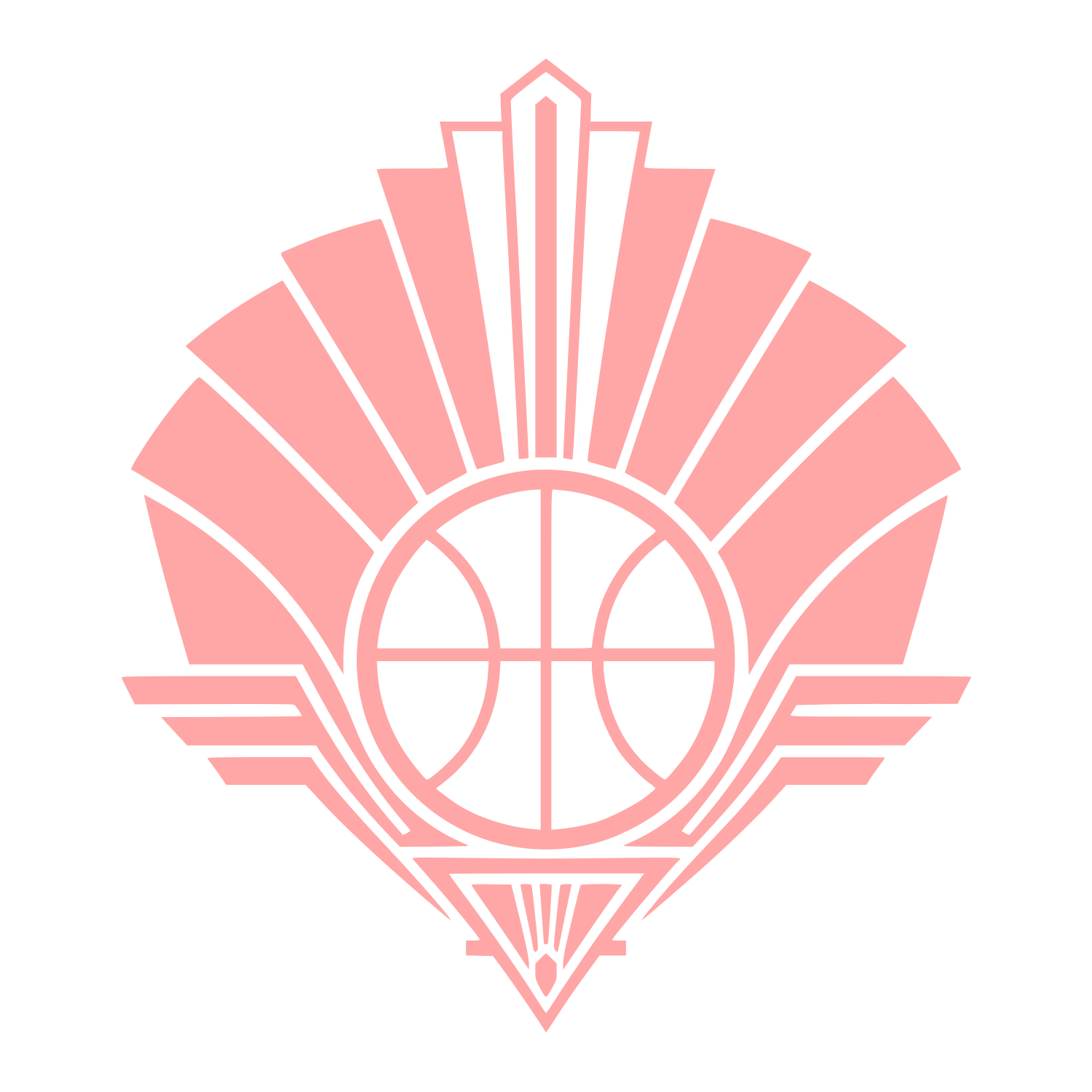 Art Deco Basketball Emblem Logo #ffa6a6