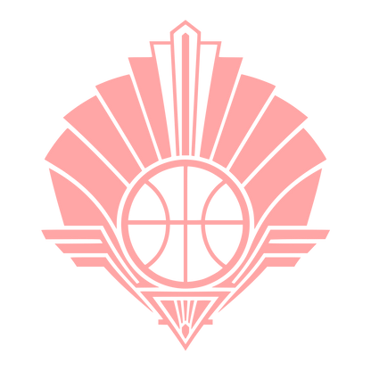 Art Deco Basketball Emblem Logo #ffa6a6