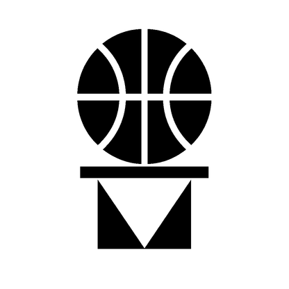 Basketball and Hoop Logo