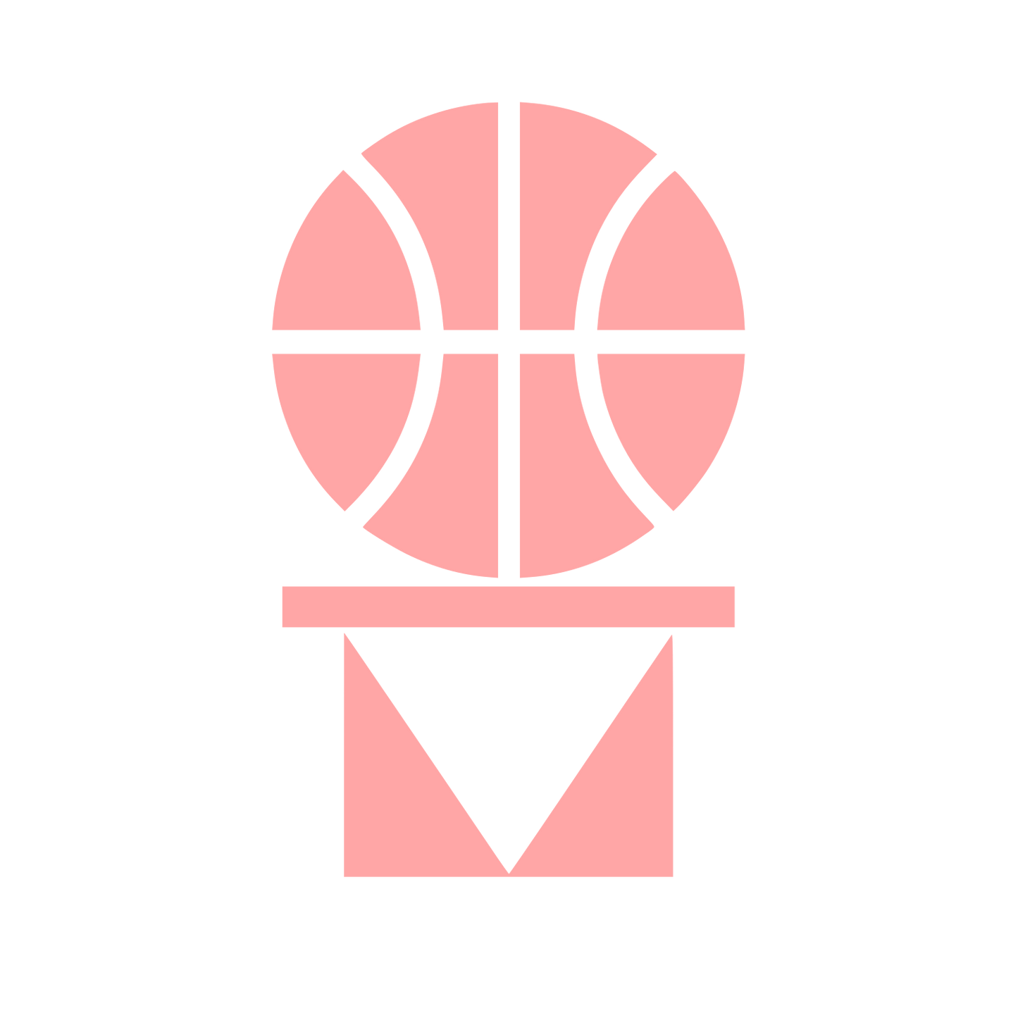 Basketball and Hoop Logo #ffa6a6