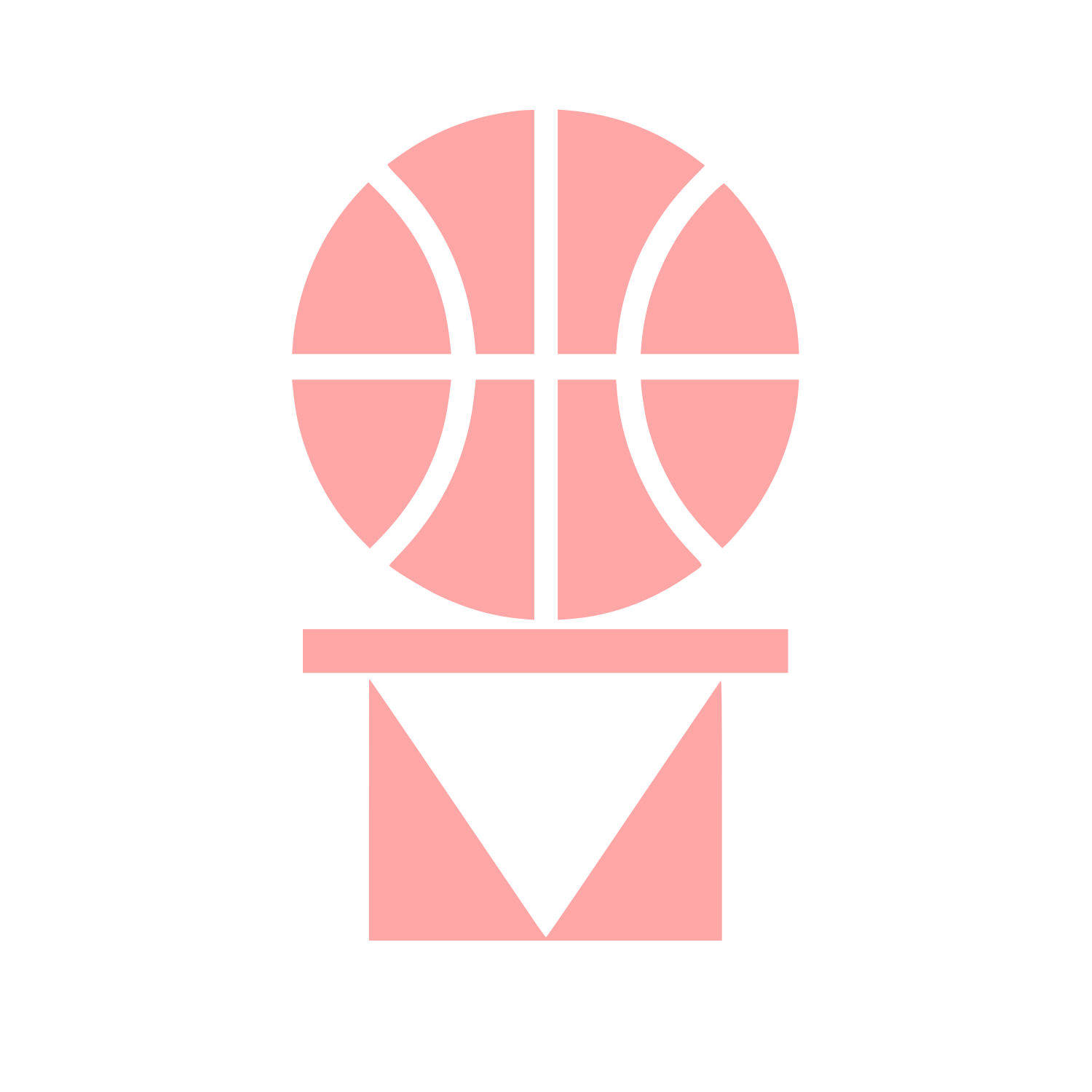 Basketball and Hoop Logo #ffa6a6