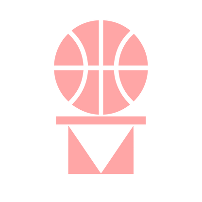 Basketball and Hoop Logo #ffa6a6