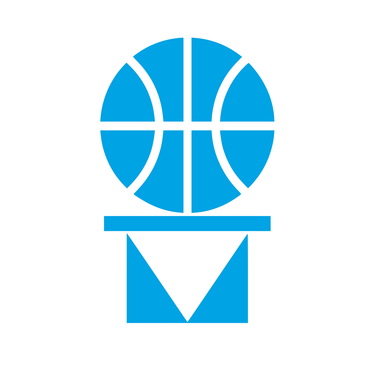 Basketball and Hoop Logo #00a3e4