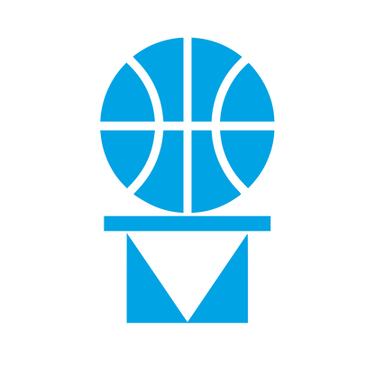 Basketball and Hoop Logo #00a3e4
