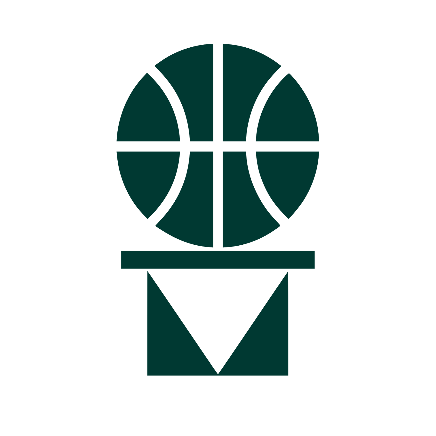 Basketball and Hoop Logo #003932