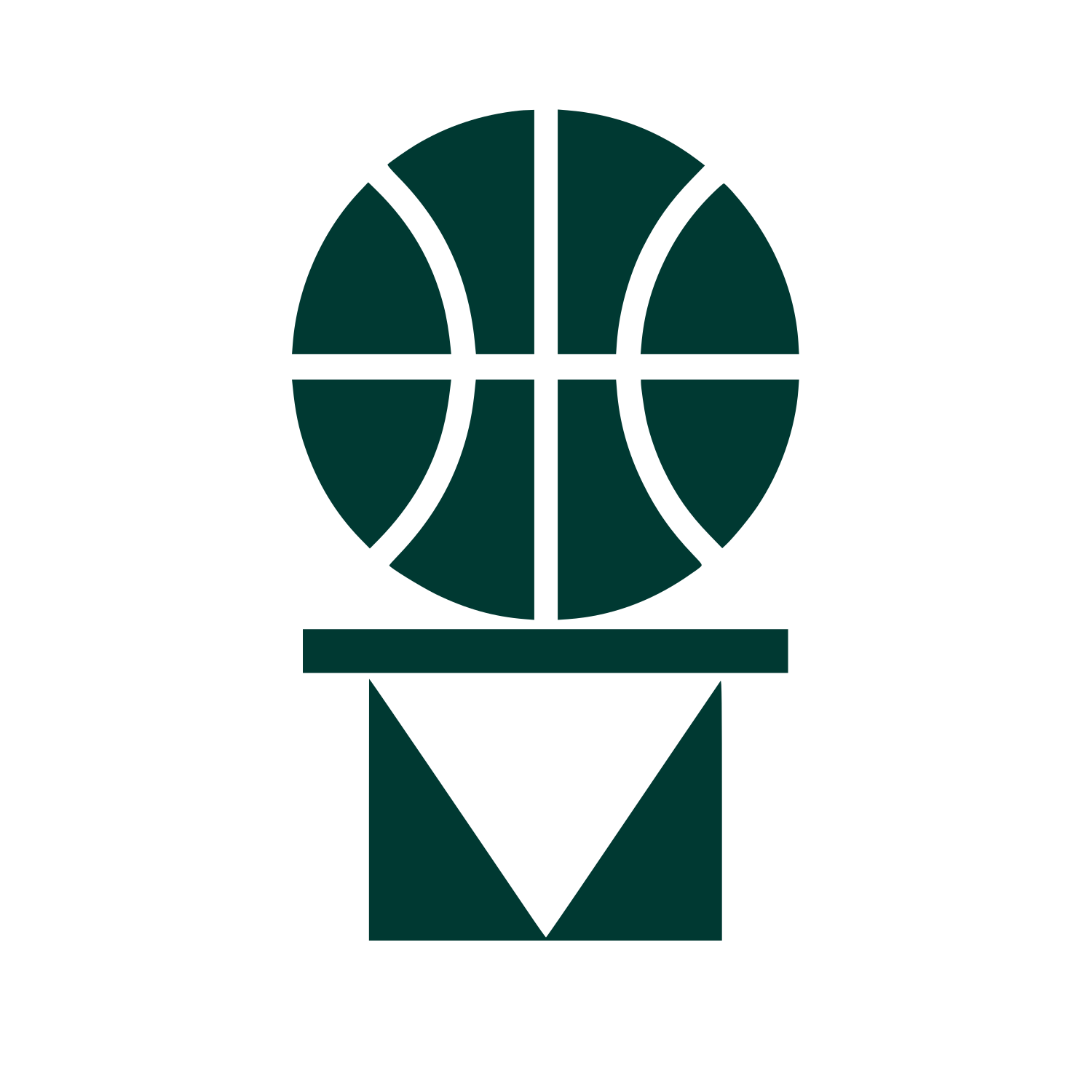 Basketball and Hoop Logo #003932