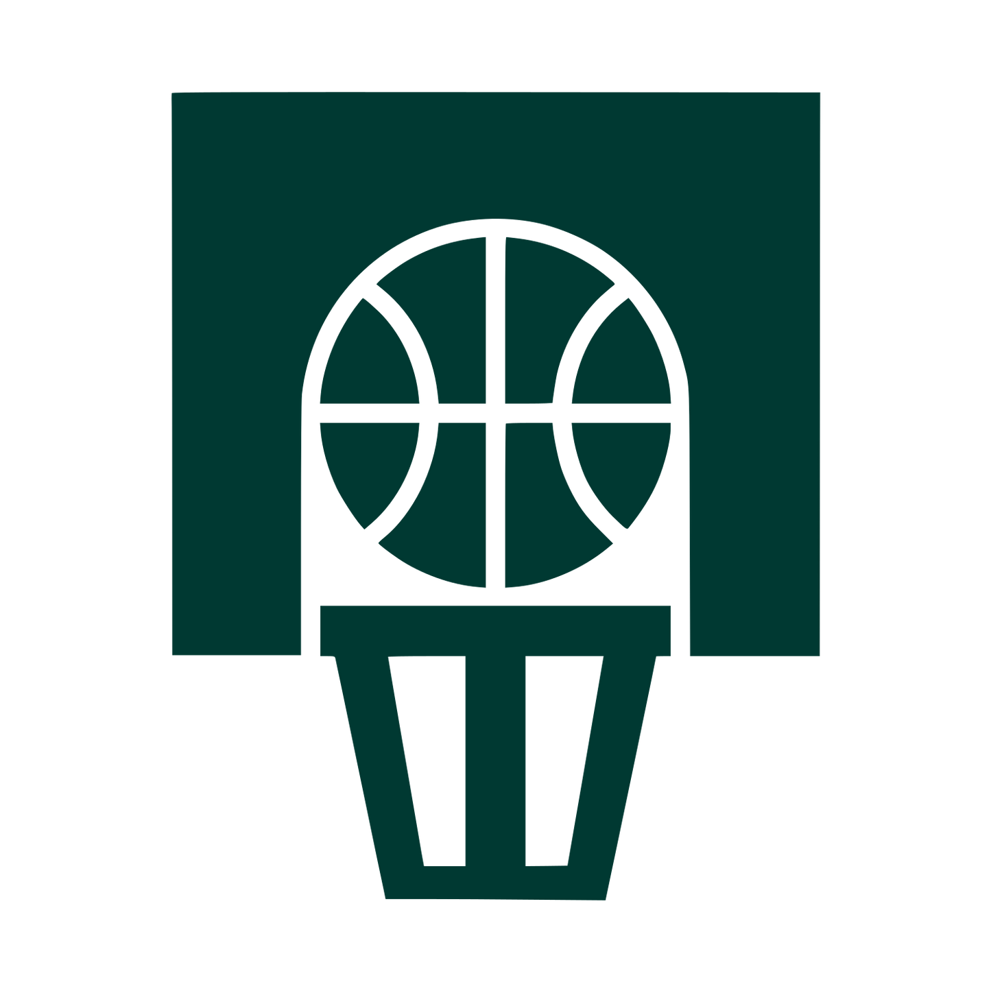 Basketball Hoop Backboard Logo #003932