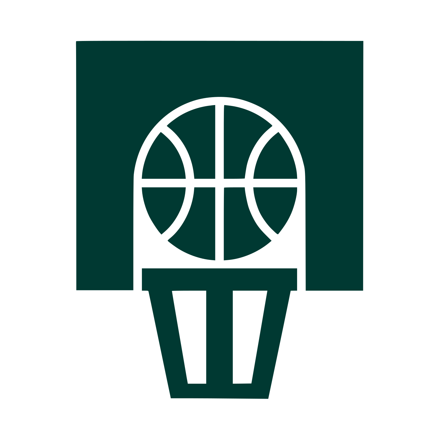 Basketball Hoop Backboard Logo #003932