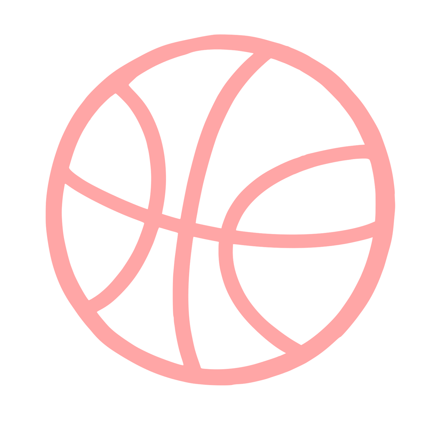 Basketball Outline Logo #ffa6a6