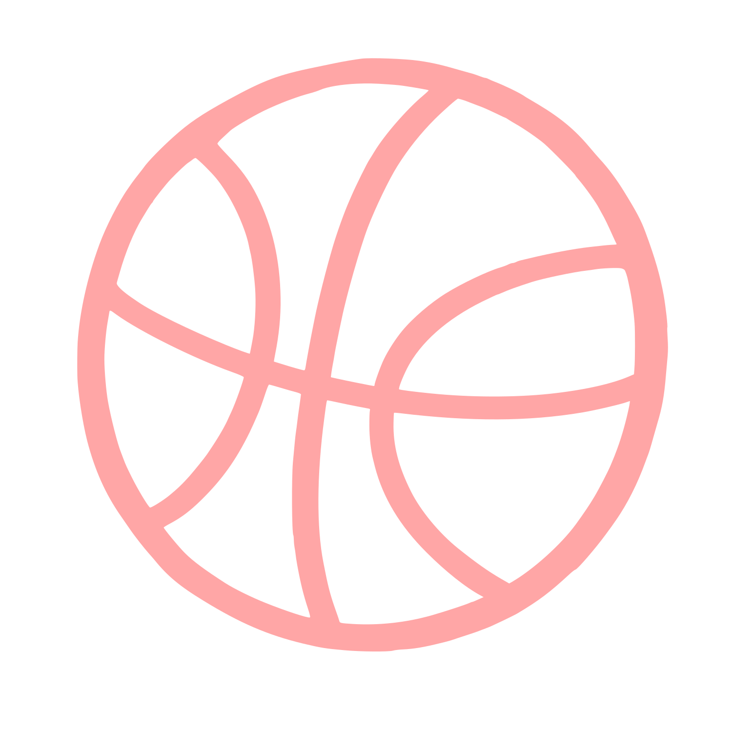 Basketball Outline Logo #ffa6a6