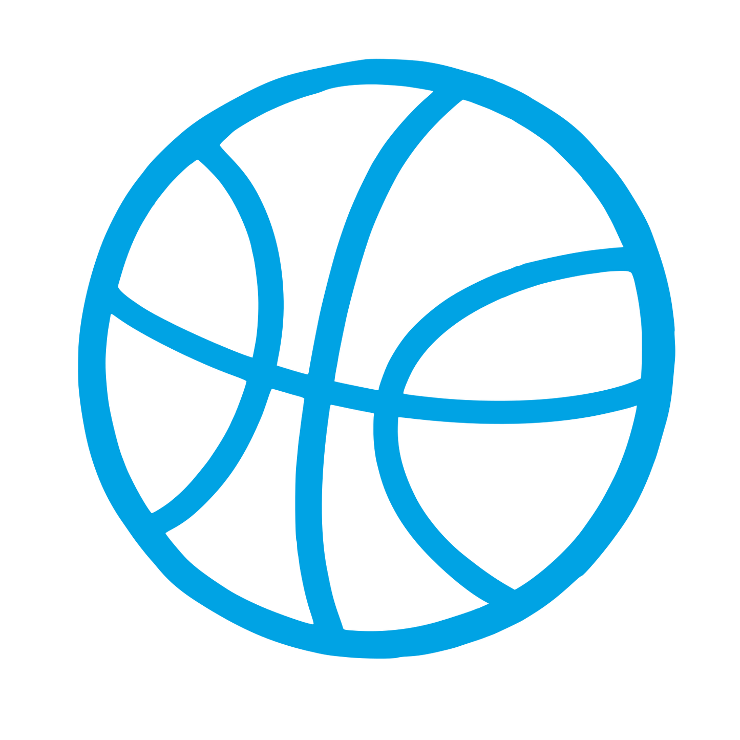Basketball Outline Logo #00a3e4