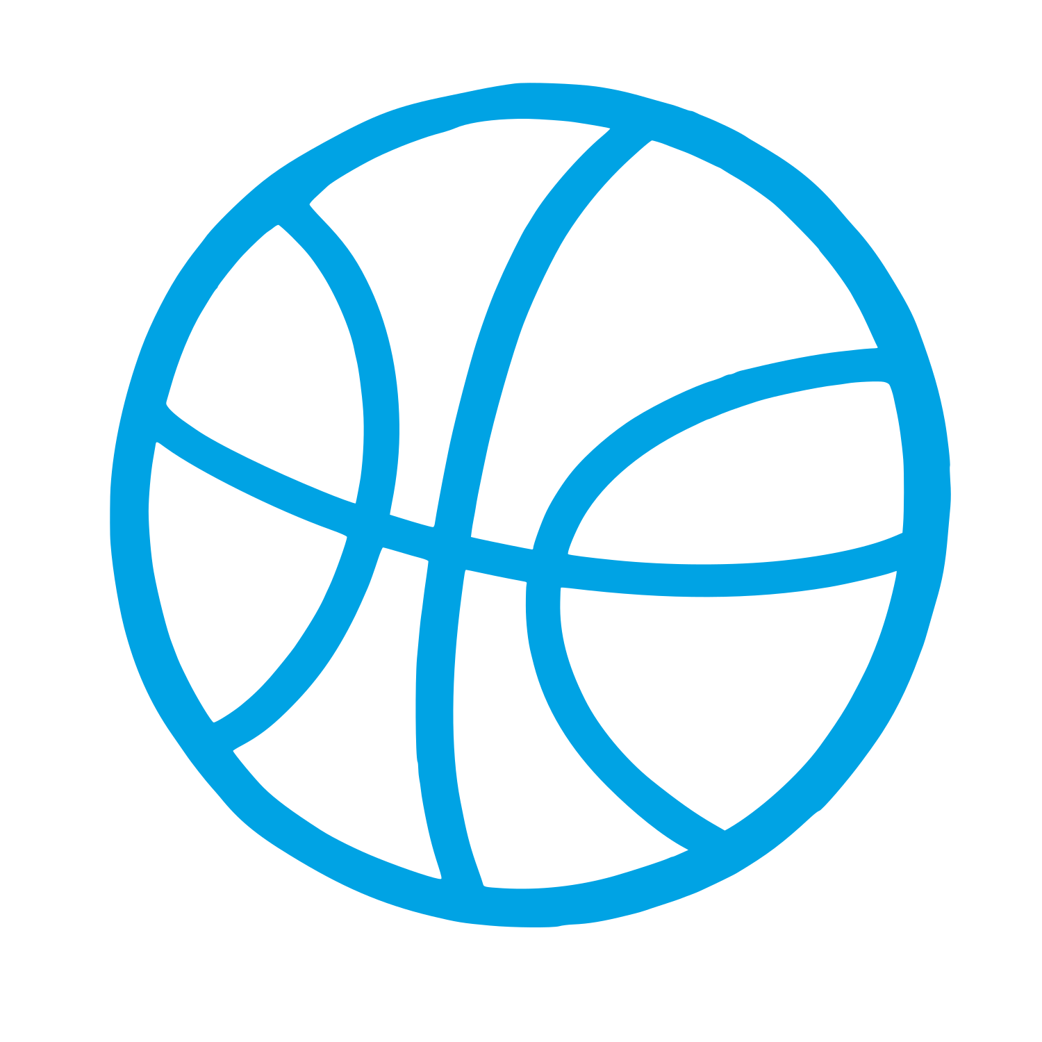 Basketball Outline Logo #00a3e4