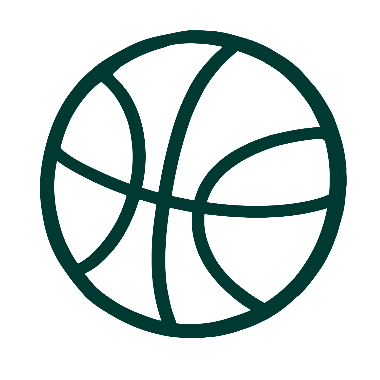 Basketball Outline Logo #003932