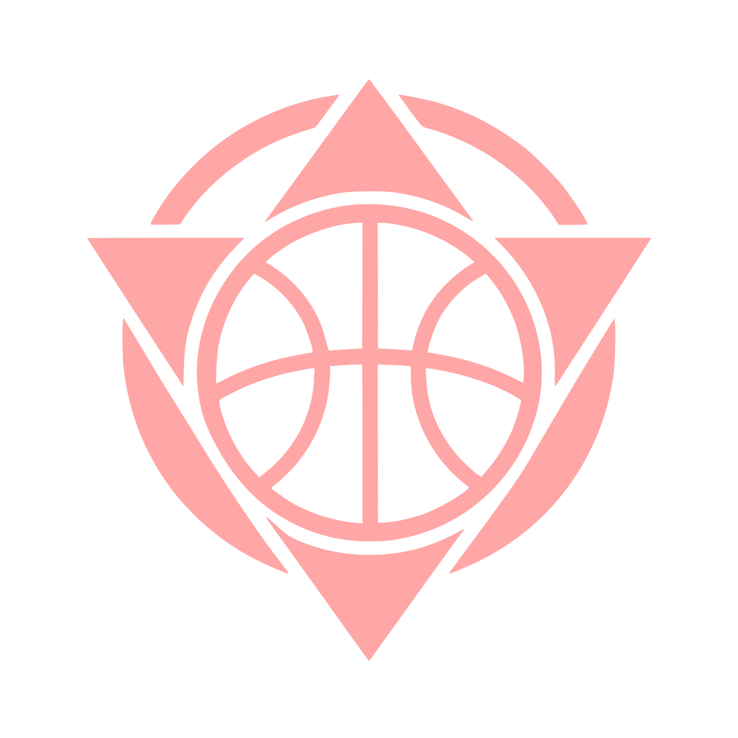 Basketball Triangle Emblem Logo #ffa6a6
