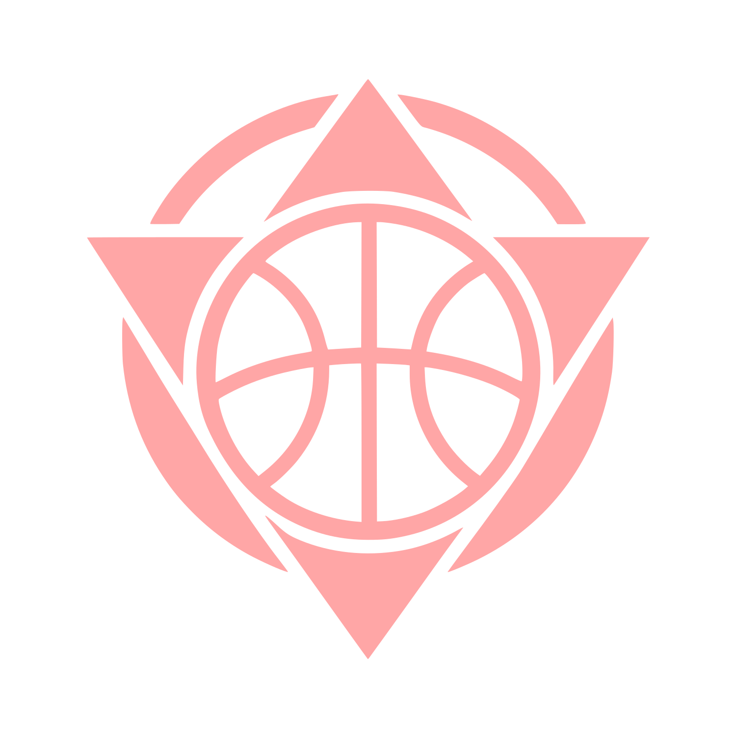 Basketball Triangle Emblem Logo #ffa6a6