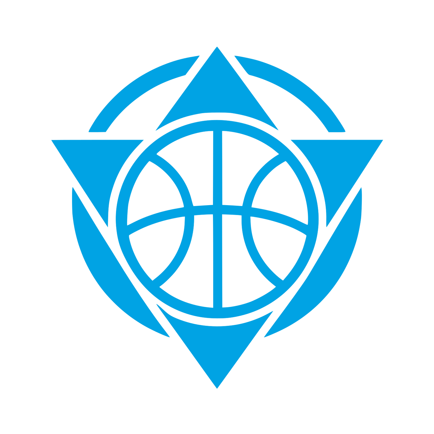Basketball Triangle Emblem Logo #00a3e4