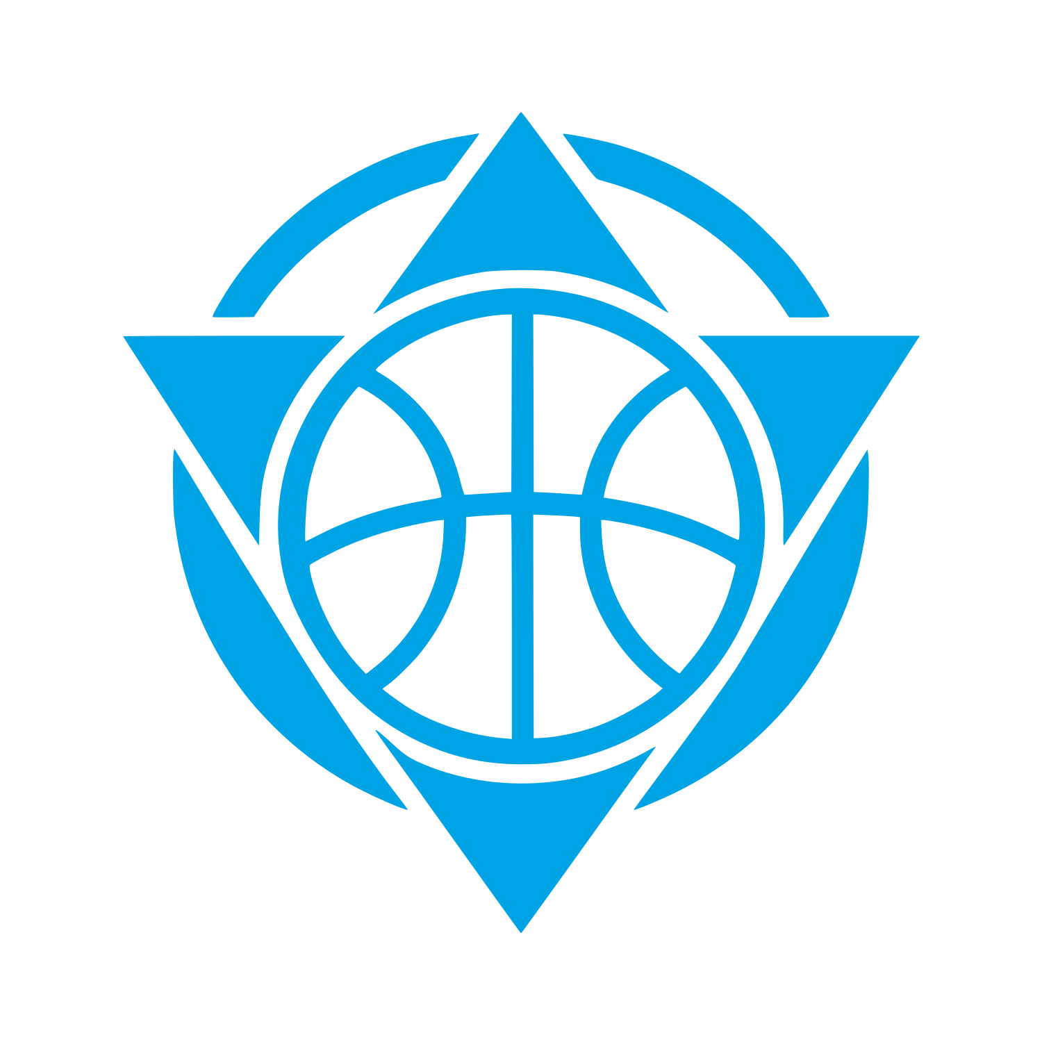 Basketball Triangle Emblem Logo #00a3e4