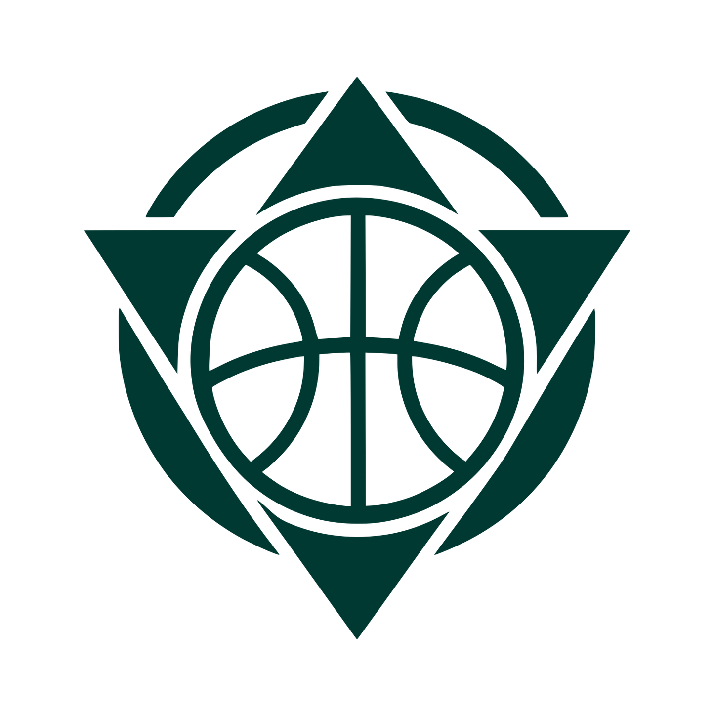 Basketball Triangle Emblem Logo #003932