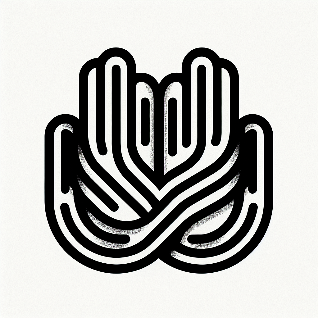 Intertwined Hands with Lines Logo