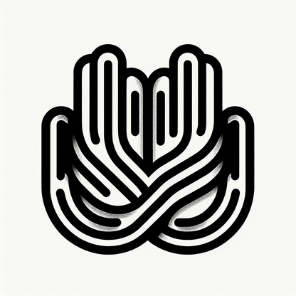Intertwined Hands with Lines Logo