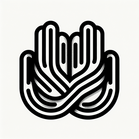 Intertwined Hands with Lines Logo