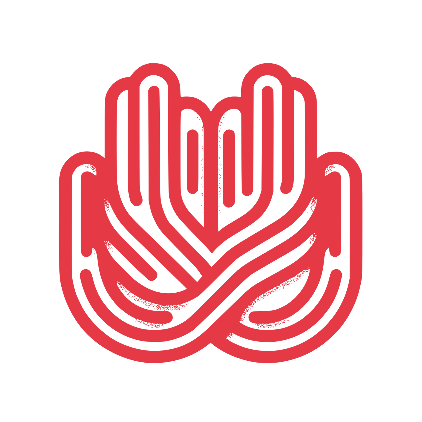 Intertwined Hands with Lines Logo #E63946