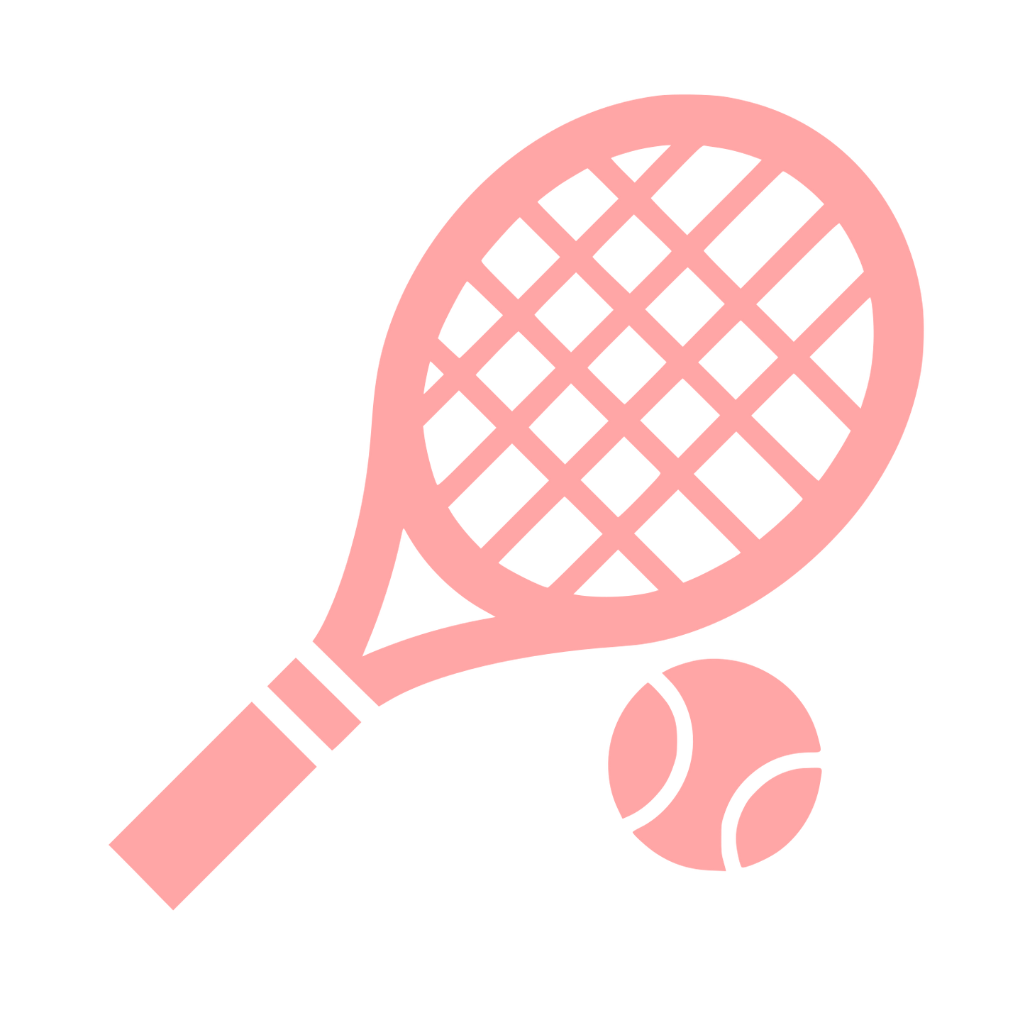 Tennis Racket and Ball Logo #ffa6a6
