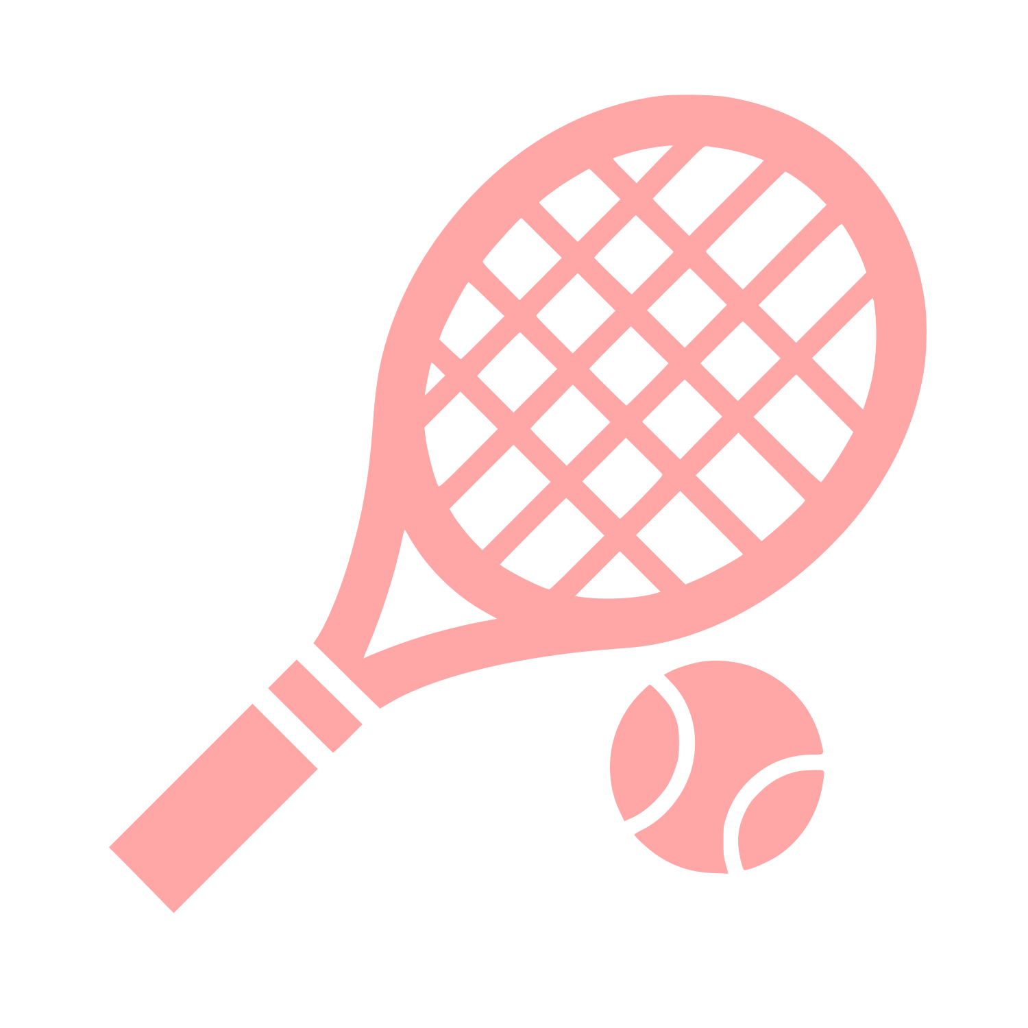 Tennis Racket and Ball Logo #ffa6a6