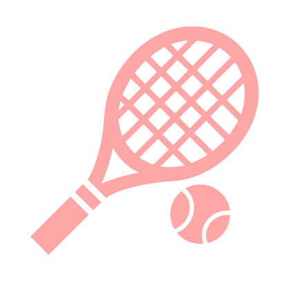 Tennis Racket and Ball Logo #ffa6a6