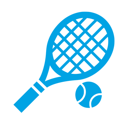 Tennis Racket and Ball Logo #00a3e4
