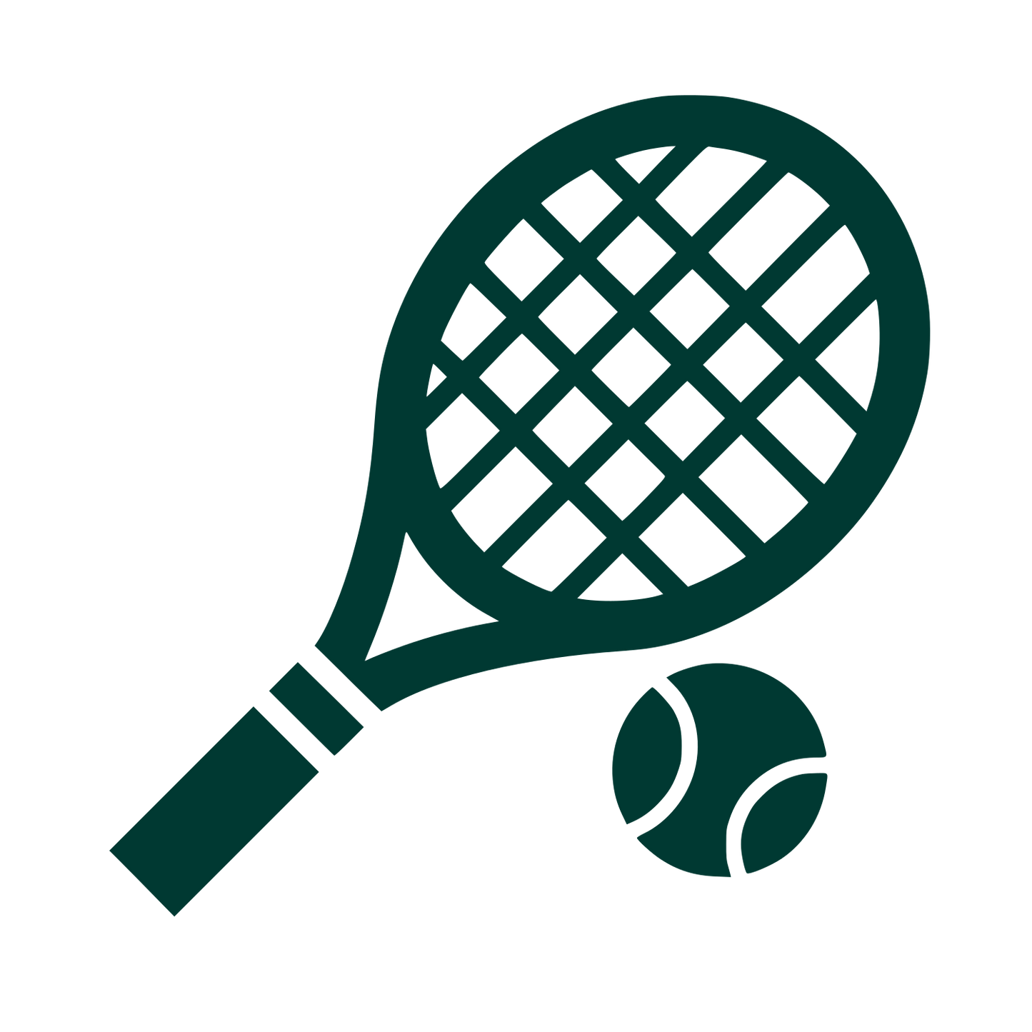 Tennis Racket and Ball Logo #003932