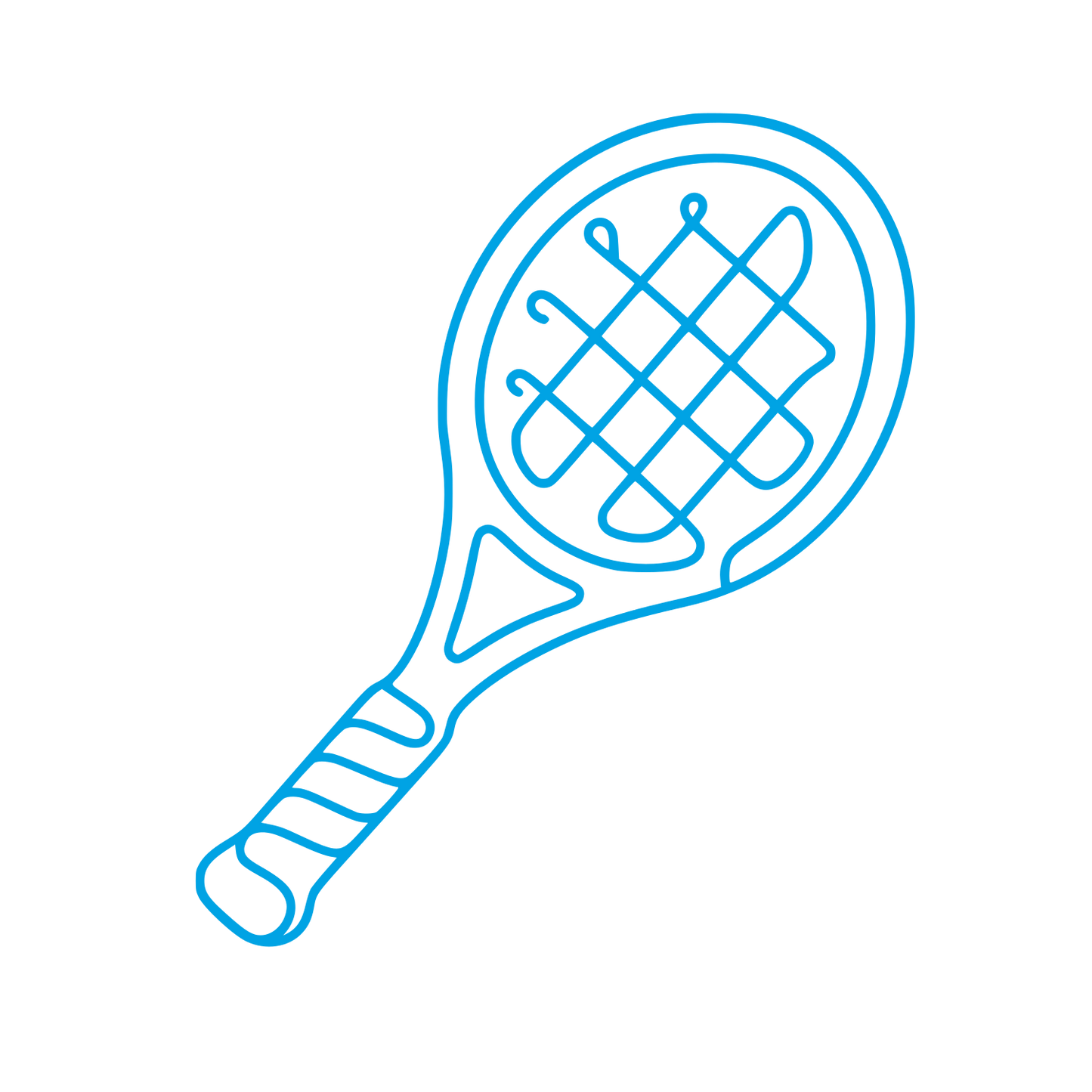 Tennis Racket Outline Logo #00a3e4