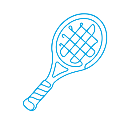 Tennis Racket Outline Logo #00a3e4