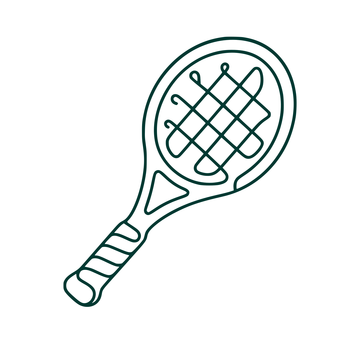 Tennis Racket Outline Logo #003932