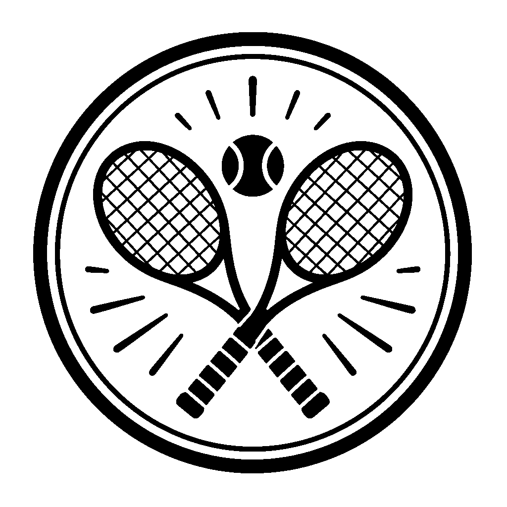 Crossed Tennis Rackets Circle Logo