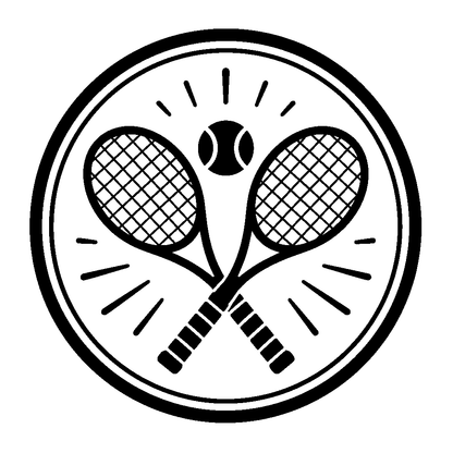 Crossed Tennis Rackets Circle Logo