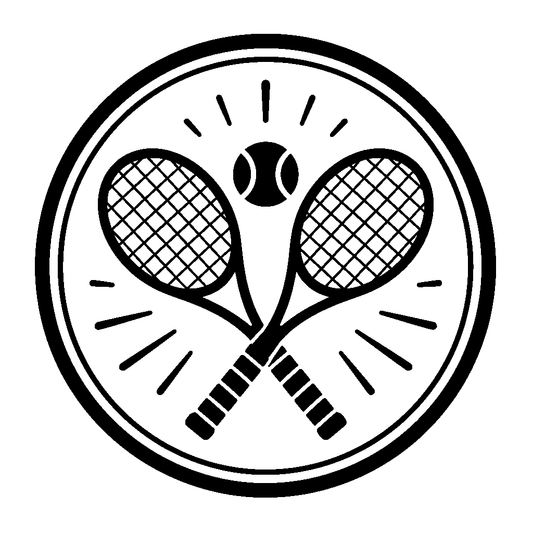 Crossed Tennis Rackets Circle Logo