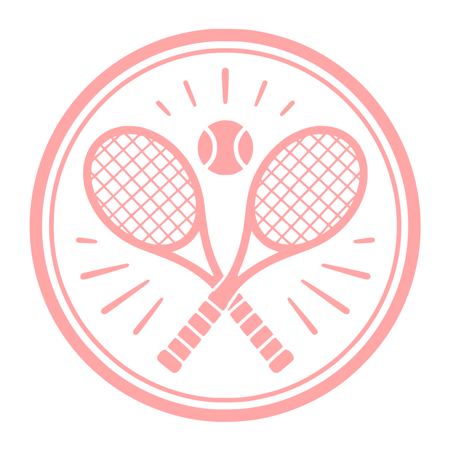 Crossed Tennis Rackets Circle Logo #ffa6a6