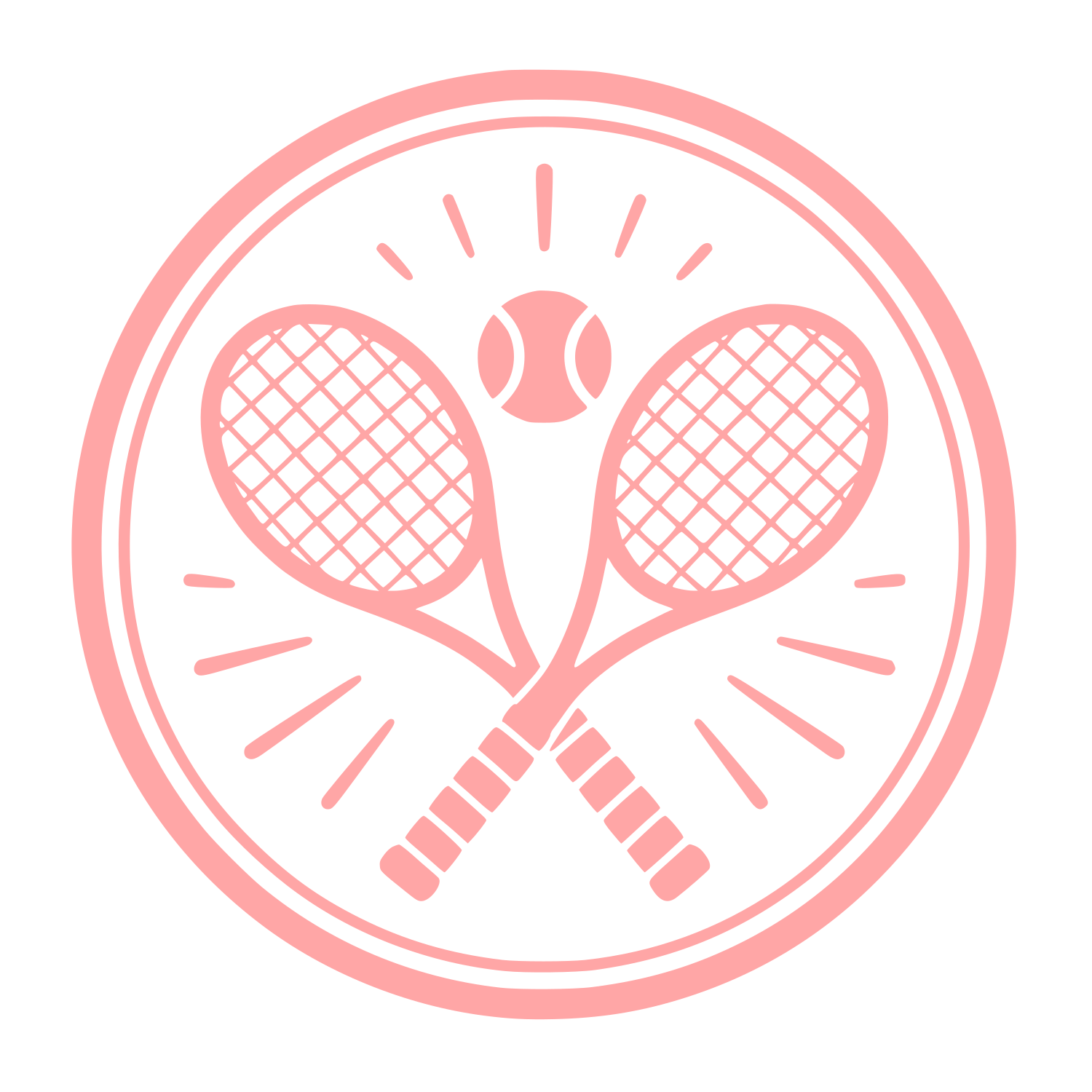 Crossed Tennis Rackets Circle Logo #ffa6a6