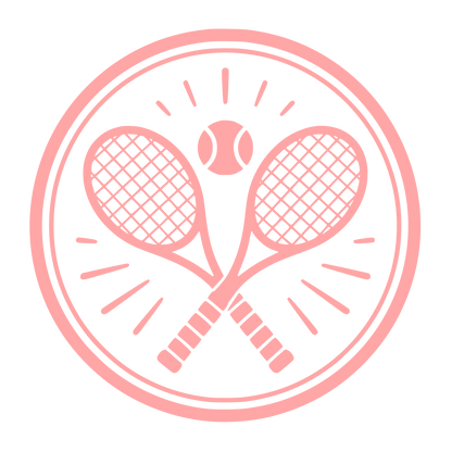 Crossed Tennis Rackets Circle Logo #ffa6a6