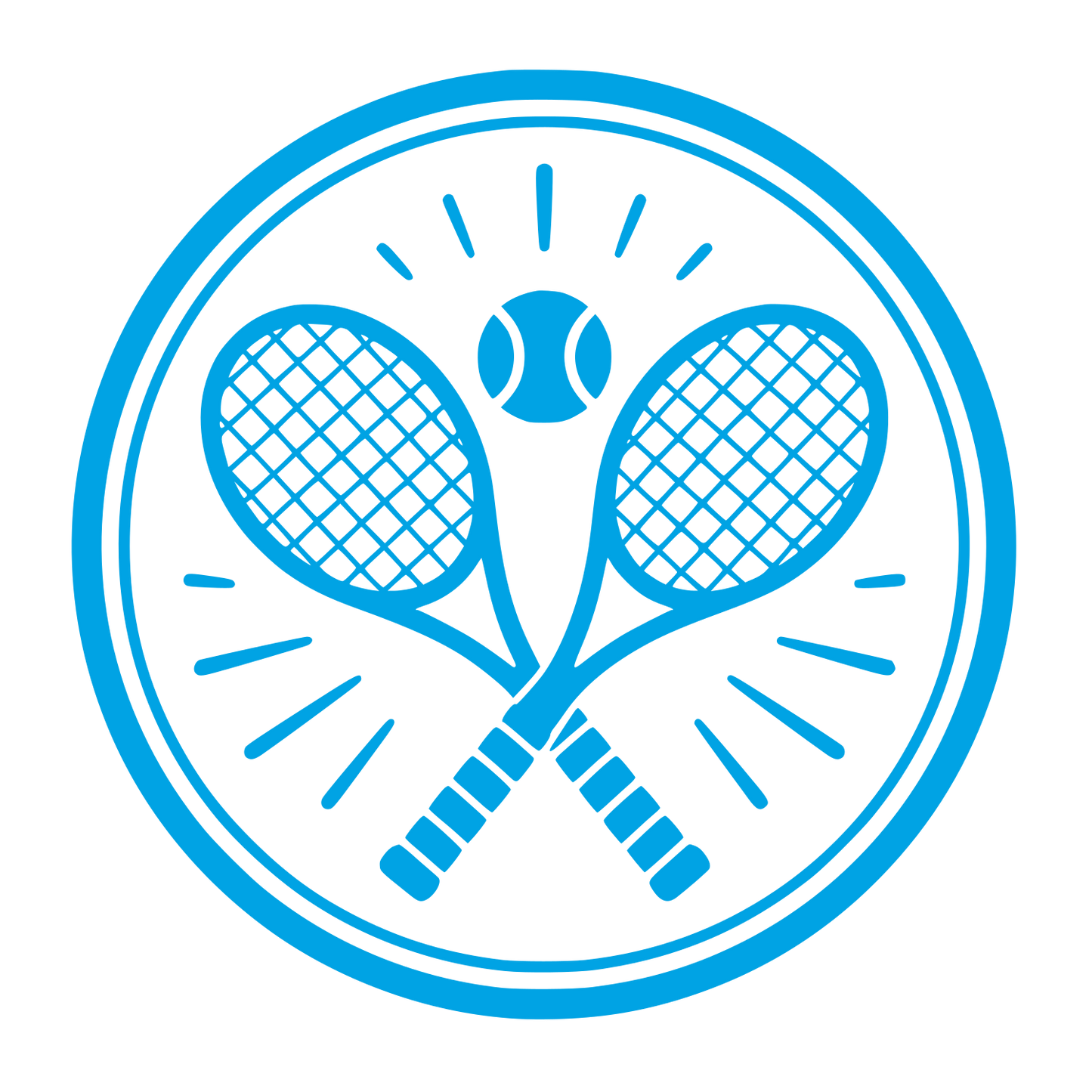 Crossed Tennis Rackets Circle Logo #00a3e4
